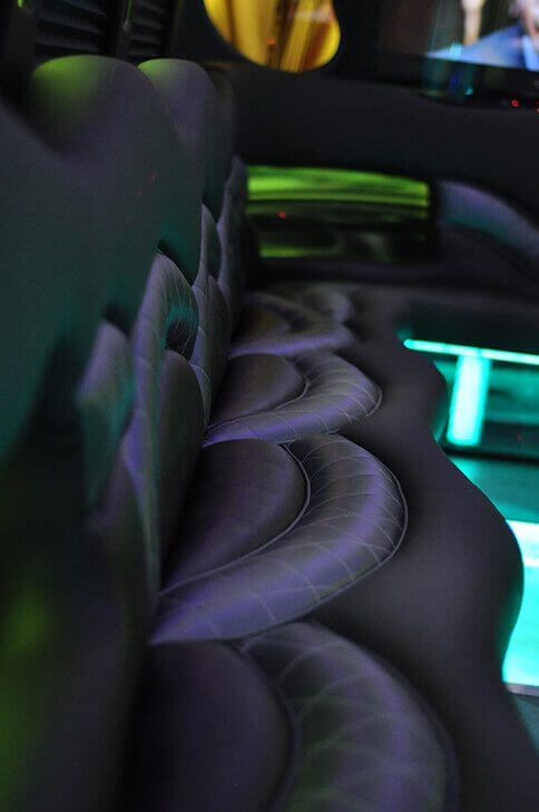 close up of vinyl seats
