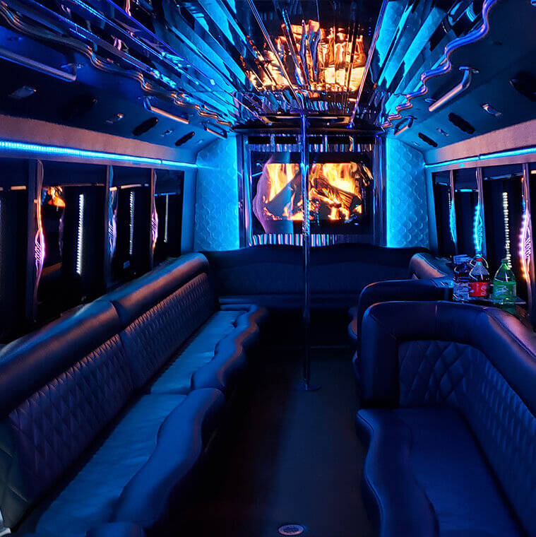 interior of a party bus rental brandon